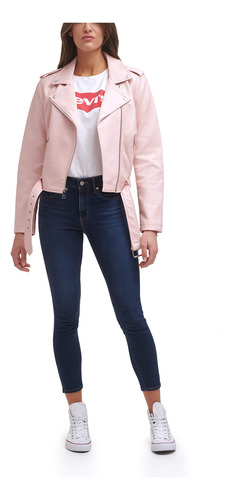 Chaqueta De Moto De Piel Sintética Para Mujer Talla Grande