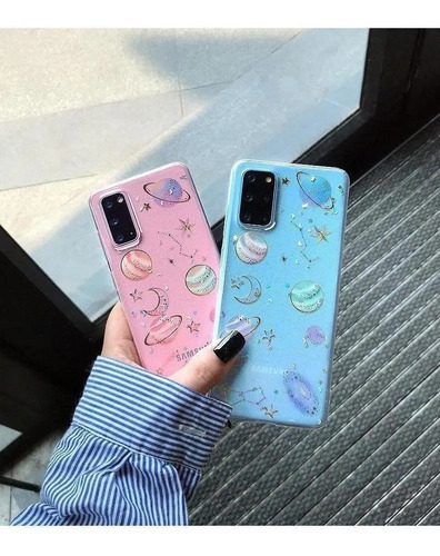 Imagen 10 de 10 de Case Galaxia Huawei Universo Estrellas Mujer Hombre Brillos