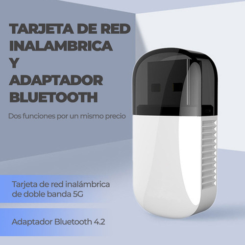 Adaptador Usb Wifi Inalámbrico 5g Y Bluetooth 2 En 1