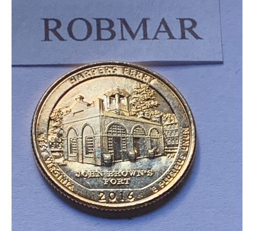 Robmar-usa-quarter Bañado Oro 24k Año 2016-n°33-harpers Ferr