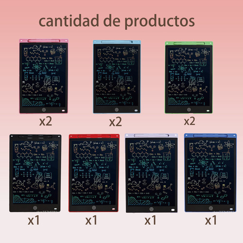 10 Pzs Pizarron Magico Lcd 8.5 Dibujo Y Escribir Para Niños Multicolor