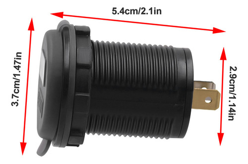 Cargador De Coche Con Puertos Usb, Pantalla De Voltaje, Volt
