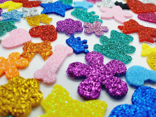 1000 Adesivos Pet Piercings Lacinhos Eva Com Glitter Para Petshop Cães E Gatos Banho E Tosa