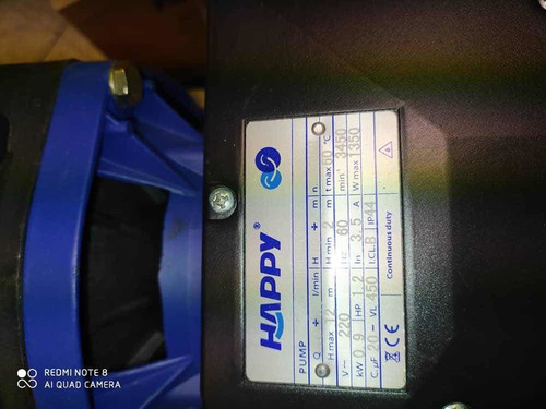 Bomba De Piscinas Happy 1.2 Hp, 220 Volts. 1-1/2 X 1-1/2.