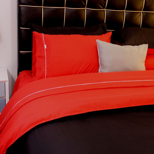 Imagen 4 de 5 de Duvet Doble Lisboa Doble Faz Negro - Rojo