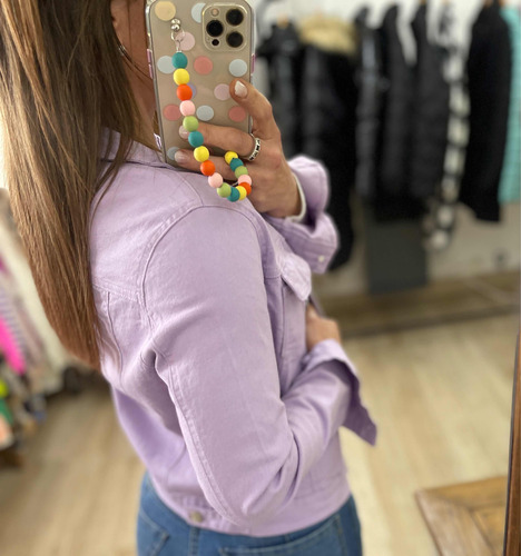 Campera De Jean Blanca Negra Rosa Verde Mujer The Big Shop