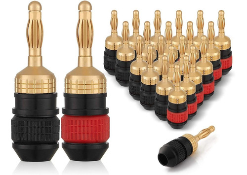 Conector Banana Para Cable De Parlante Wgge Oro 24k 24-pack