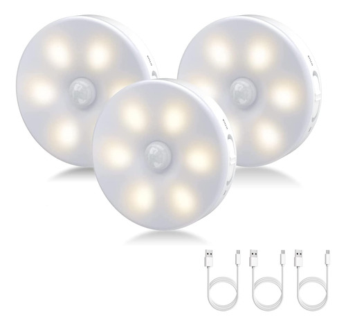 Paquete De 3 Luces Led De Noche Con Sensor De Movimiento, Lu