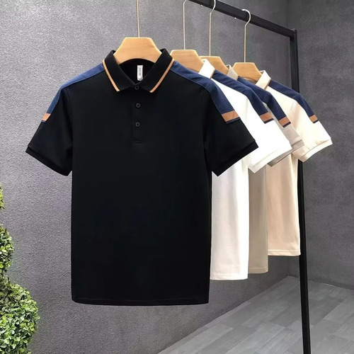 Polo Casual De Manga Corta Con Cuello Fresco Para Hombre