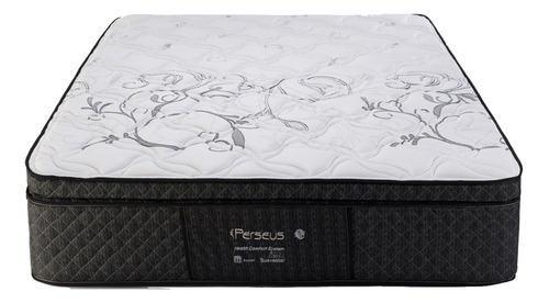 Colchón 2 1/2 plazas de resortes Suavestar Resorte Perseus blanco y gris - 140cm x 190cm x 31cm con doble pillow top