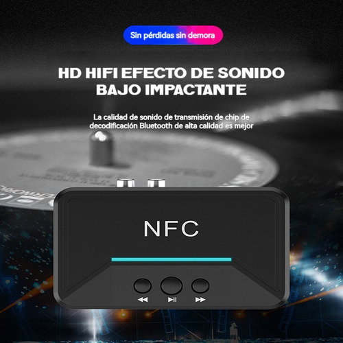 Nfc Bluetooth5.0 Transmisor Receptor Audio Estéreo Adaptador