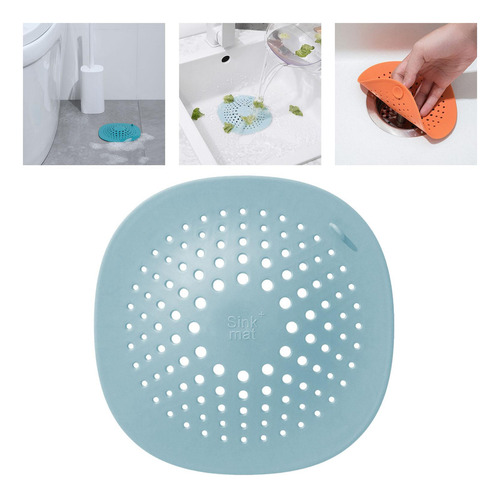 Drain Hair Catcher, Silicone Hair With Suction Cups Blue