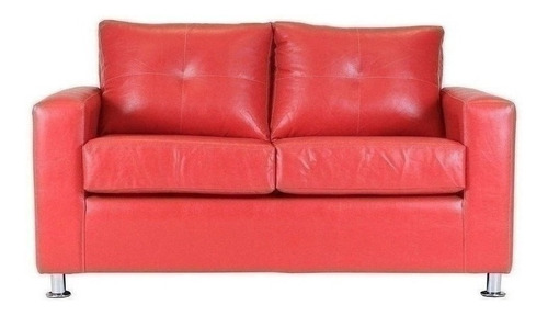 Sofa Facundo 2 Cuerpos Pu Rojo Pata Metal / Muebles América