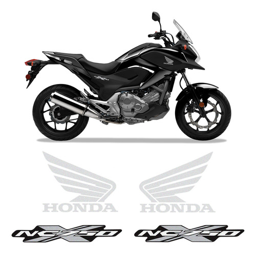 Adesivo Moto Honda Nc 750x 2011/2016 Emblema Prata Refletivo