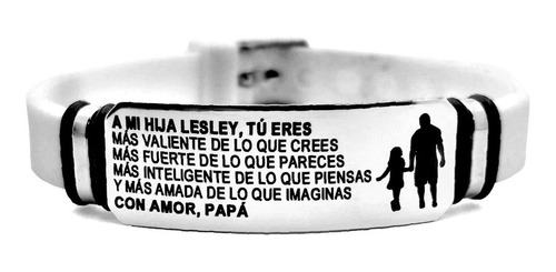 Pulsera Acero Y Silicón Personalizada Grabado Láser M1103