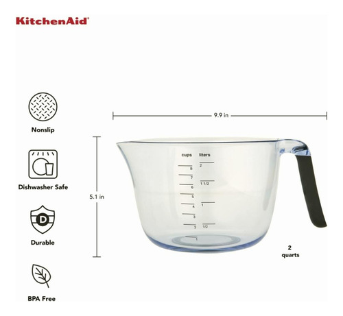 Kitchenaid Tazón Universal De Plástico, 8 Tazas, Color