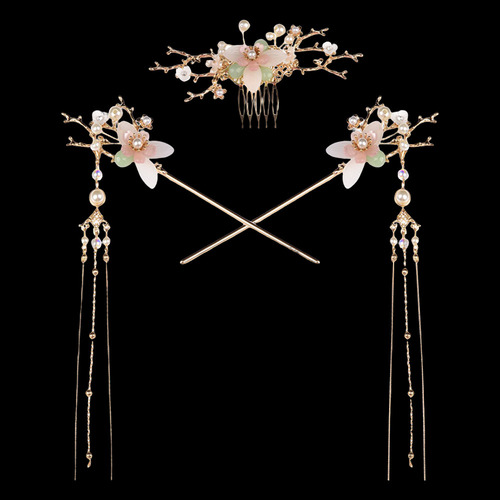 A Tradicional Mujer Flor Cabello Palillos Accesorios Cabello
