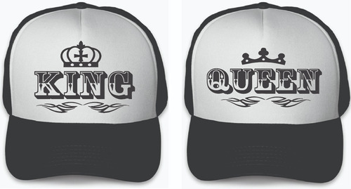 Combo 2 Gorras Trucker King Queen Rey Reina Pareja Amor 