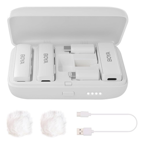 Boya Link-micrófono De Solapa Inalámbrico iPhone, Android Color Blanco