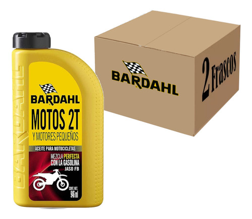 Lubricante Motos Motores Pequeños 2 Tiempos Bardahl 2 Piezas