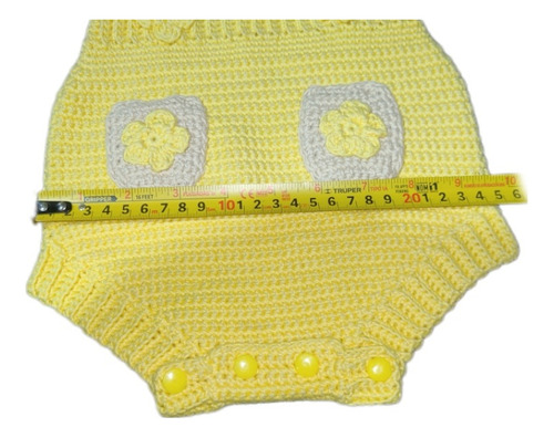 Ropa Bebe Crochet 100% Algodon, Hecho A Mano Amarillo 3-6 M
