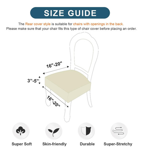 Fundas Impermeables Para Sillas De Comedor 4 Pcs Traseras Cu