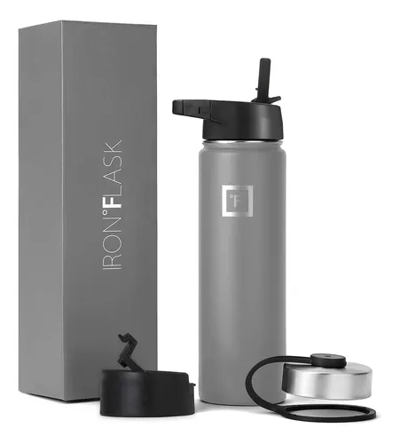 Termo Iron Flask Botella Deportiva 22 Onzas Gris