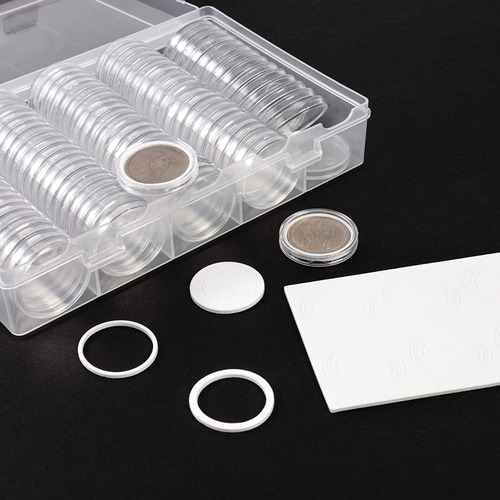 Imagen 3 de 10 de Caja De Plástico Para 100 Cápsulas De Monedas Ajustable