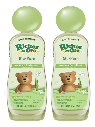 2 Shampoo Ricitos De Oro Bio Pure 250ml