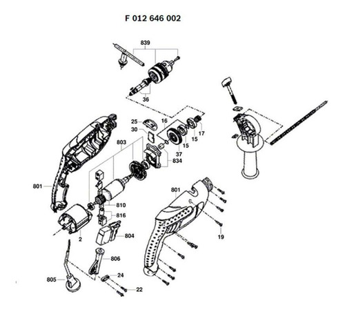 Carcaça Do Motor Furadeira 6460 F000601264 Skil