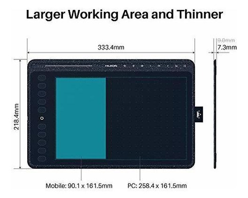 Tablet Gráfica Huion Hs611 13.19'' X 8.66'' Usb -negro