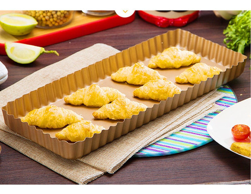 Panela De Torta Retangular Com Base Solta Quiche Tin Oven Ba