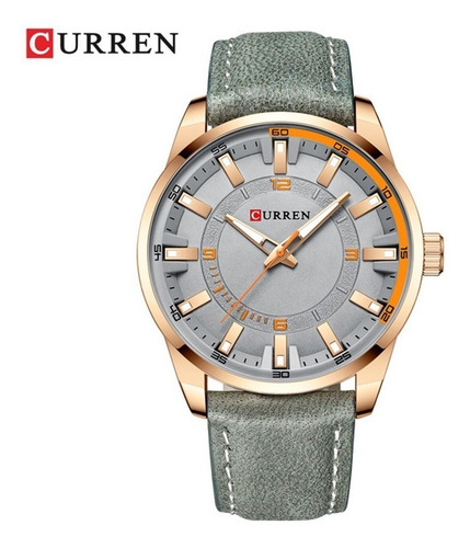 Imagem 2 de 4 de Relógio Curren Masculino De Luxo 8390 Verde-resé