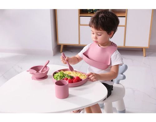 Set De Alimentación Silicona Dividida Con Ventosa Bebés 6pc