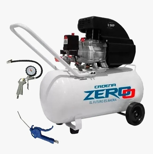 Imagen 2 de 8 de Compresor De Aire 50 Litros 2,5 Hp + Kit Accesorios Zero