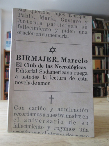 Marcelo Birmajer El Club De Las Necrológicas