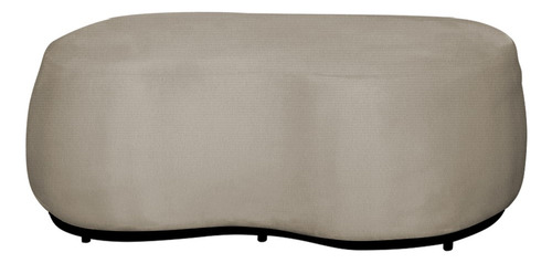 Puff Decorativo Beatriz Orgânico Suede Bege