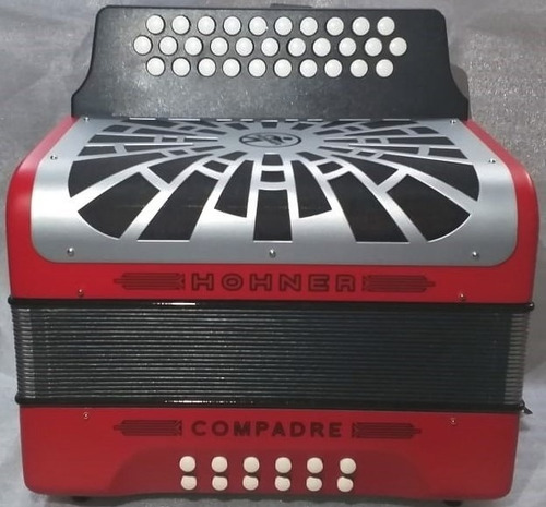 Acordeón A48441 Con Funda Hohner Compadre Diatónico Fa Rojo