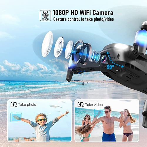Drones Ferietelf T26 para adultos - 1080p Hd Rc Drone, Fp