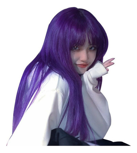 / Peluca De Encaje Larga Púrpura Bailando Lady Cosplay