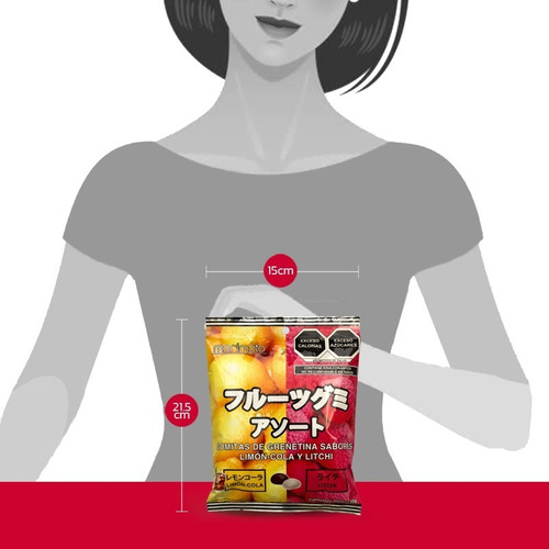 Imagen 2 de 5 de Gomitas, Dulce Típico Japonés Sabor Limón-cola Y Litchi