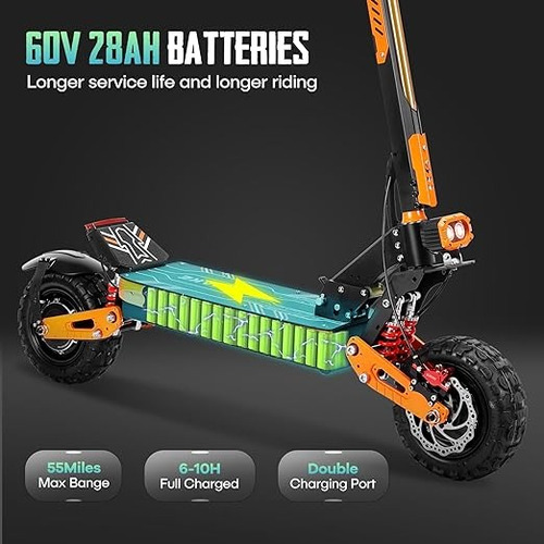 Scooter Eléctrico; 5600 W, 52 Mph; 60 V, Zsnake Z-es36