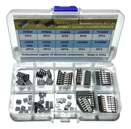 65 Peças Uln2003 Ne555 Smd Tea2025 Lm324 Smd Lm358 Smd Op
