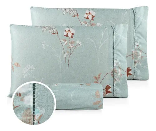 Jogo Lençol Casal 3pç 400 Fios Hipercal Conforto Macio Atlântico ...