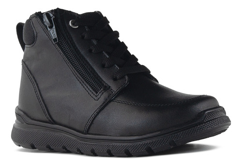 Bota Escolar Chabelo Piel Agujeta Niño 85909-1 Negro 17.5-21