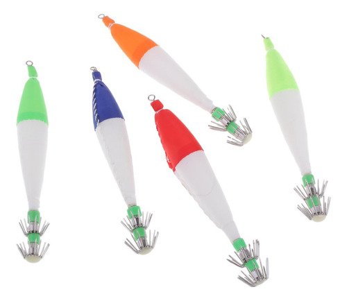 3 X 5x Cebo De Pesca Calamar Gancho Pesca Ganchillo Tackle