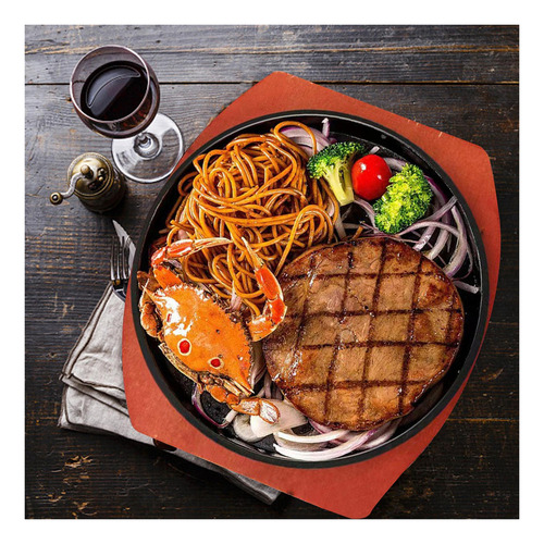 Para Wv Plato De Hierro Fundido Para Carne, Carne, Mariscos,