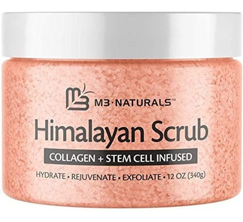 Exfoliante De Sal Del Himalaya M3 Naturals Con Colageno Y C