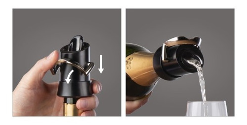 Imagen 5 de 7 de Champagne Accesorio Set Vacu Vin Tapon Abridor + Enfriador