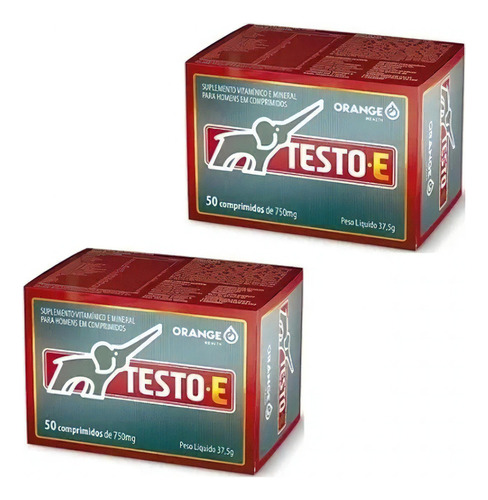 Multivitamínico Testo E 600mg Orange Health 2 X50 Comprimido Sabor Sem Sabor